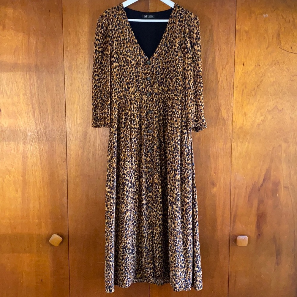 Zara Animal Print Midi Dress